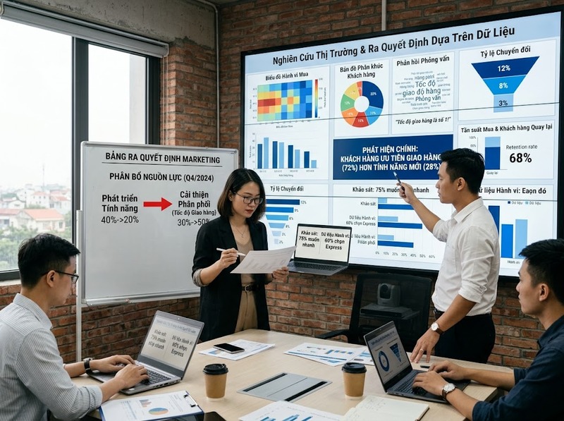 Thành phần marketing từ nghiên cứu, giá trị đến truyền thông và phân phối